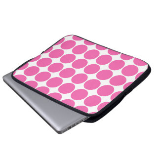 Polka Dot Pattern Print Design Hot Pink Pumts Laptop Sleeve