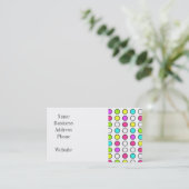 Polka Dot Pattern roze Blauwgroen Lime Green Gello Visitekaartje (Staand voorkant)