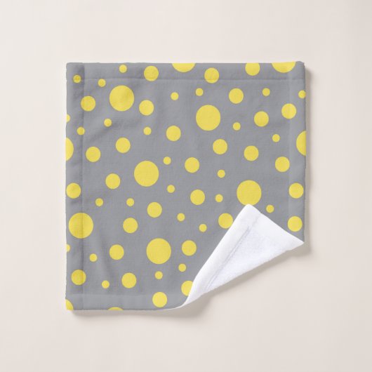 Polka Dot Pattern Yellow Gray (Gant de toilette)
