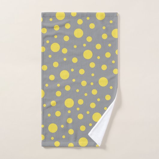 Polka Dot Pattern Yellow Gray Bad Handdoek (Handdoek)