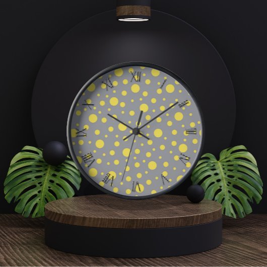 Polka Dot Pattern Yellow Grey