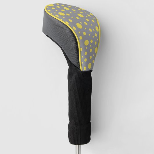 Polka Dot Pattern Yellow Grey Golfheadcover (Schuin)