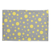 Polka Dot Pattern Yellow Grey Kussensloop (Achterkant)