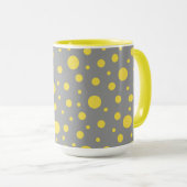 Polka Dot Pattern Yellow Grey Mok (Voorkant rechts)