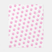 Polka dot paw afdrukken op wit fleece deken (Voorkant)