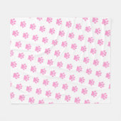 Polka dot paw afdrukken op wit fleece deken (Voorkant (Horizontaal))