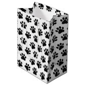 Polka Dot Paw Prints Medium Cadeauzakje (Voorkant Gekanteld)