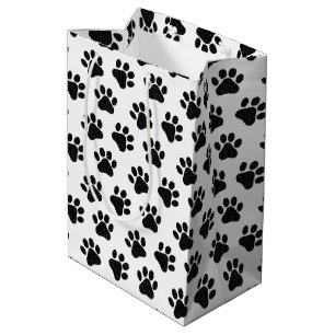 Polka Dot Paw Prints Medium Cadeauzakje