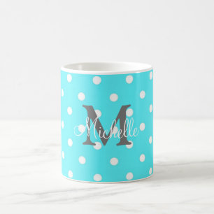 Polka Dot Personalized Coffee Mok