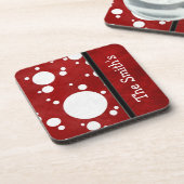 POLKA DOT PERSONALIZED CORK ONDERZETTERS SJABLOON (Linkerzijde)