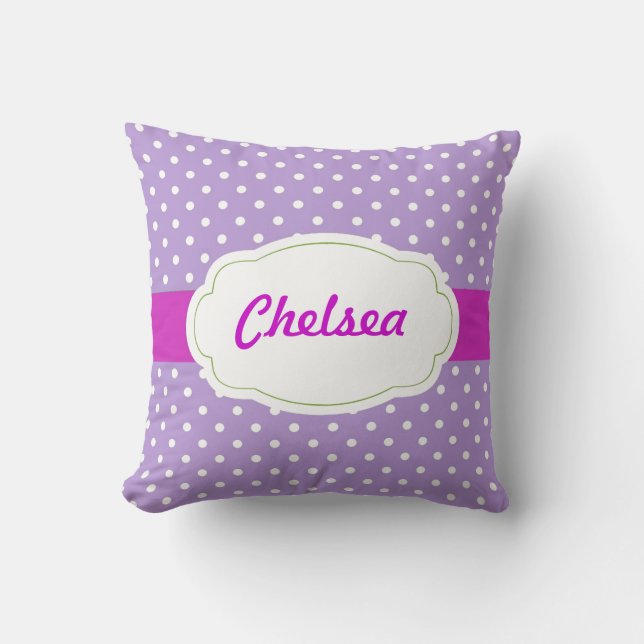 Polka Dot Personalized Sierkussen (Voorkant)