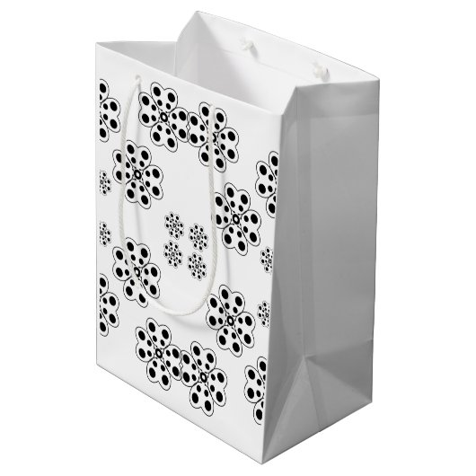 Polka Dot Petals Pattern Medium Cadeauzakje (Achterkant Gekanteld)
