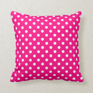 Polka Dot Pillow in Hot Pink Kussen