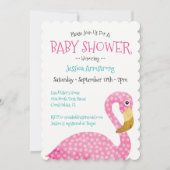 Polka Dot Pink Flamingo Baby shower Kaart (Voorkant)