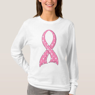 Polka Dot Pink Ribbon Breast Cancer T-shirt