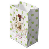 Polka Dot Polar Beer op persoonlijke kerstmis Medium Cadeauzakje (Voorkant Gekanteld)