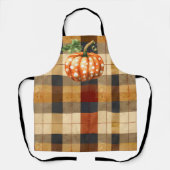 Polka dot pompoen plaid schort (Voorkant)