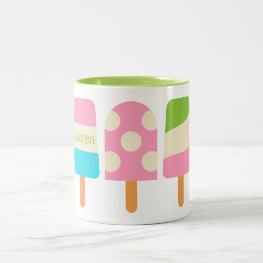 Polka Dot Popsicles Mug personnalisée (Centre)