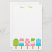 Polka Dot Popsicles Papeterie personnalisée (Devant / Derrière)