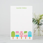 Polka Dot Popsicles Papeterie personnalisée (Debout devant)