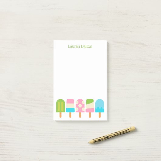 Polka Dot Popsicles Post-it Notes Pad (Sur un bureau)