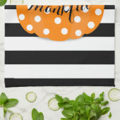 Polka Dot Pumpkin Thanksgiving Kitchen Towel Theedoek (Gevouwen)