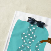 Polka Dot Purs Serviettes de plage personnalisées (En situation)