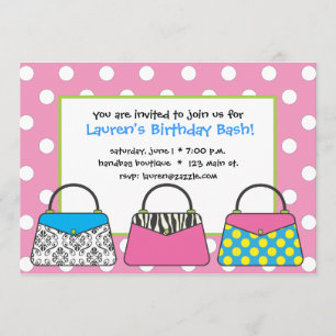Polka Dot Purse Handtas Uitnodiging