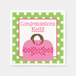 Polka Dot Purse Personalized Party Napkins Servet