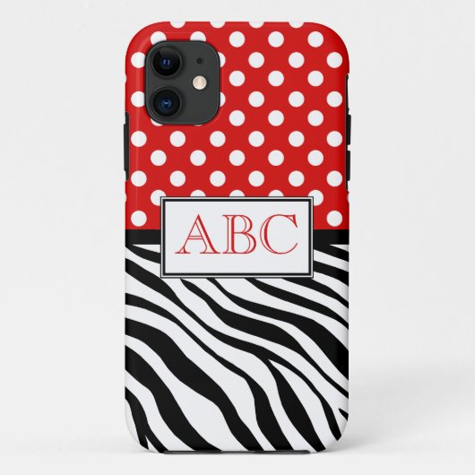 Polka Dot Red & Zebra Print iPhone 5 Hoesje (Achterkant)