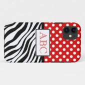Polka Dot Red & Zebra Print iPhone 5 Hoesje (Achterkant (horizontaal))