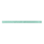 Polka Dot Ribbon White over Blauwgroen Groen Lint (Voorkant)