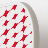 Polka Dot Rood en Wit Modern Monogram Pickleball Paddle (Links Detail)