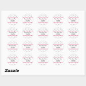 Polka Dot & Roze Adres Sticker (Vel)