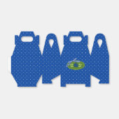Polka Dot Rozen Blue-Gable Party Favor Box Bedankdoosjes (Uitgevouwen)