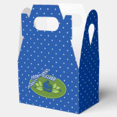Polka Dot Rozen Blue-Gable Party Favor Box Bedankdoosjes (Geopend)