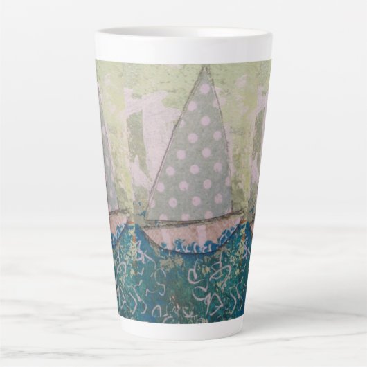 Polka-dot Sail Latte Mok (Voorkant)