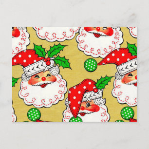 Polka Dot Santa Postcards Feestdagenkaart