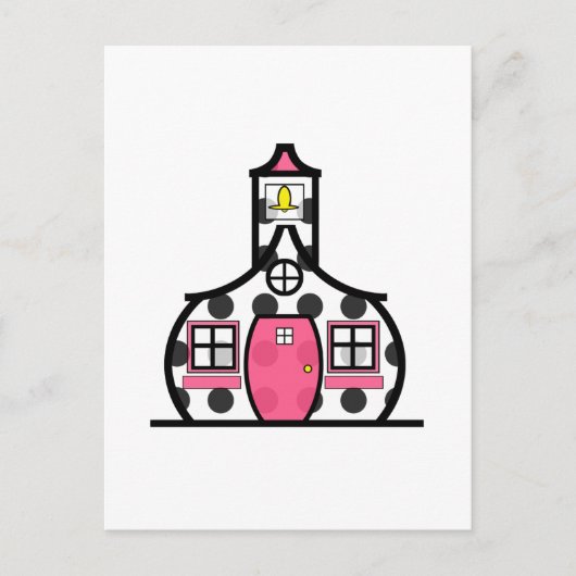 Polka Dot Schoolhouse Briefkaart (Voorkant)