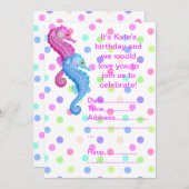 POLKA DOT SEAHORSE INVITATION PARTI (Devant / Derrière)