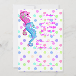 POLKA DOT SEAHORSE INVITATION PARTI