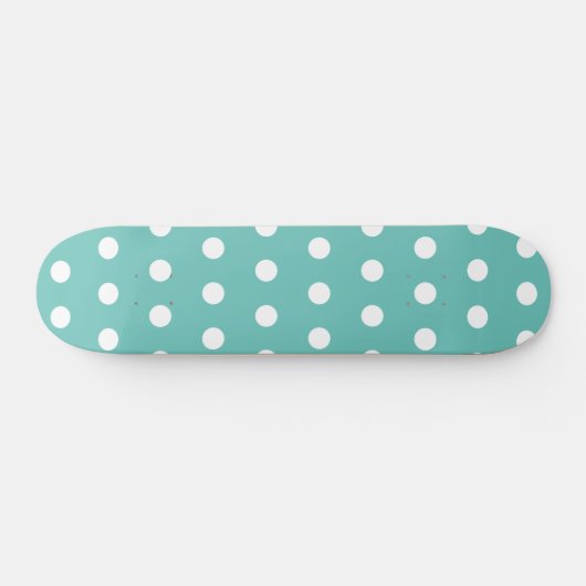 Polka Dot Skateboard (Aqua & White) (Horz)