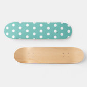 Polka Dot Skateboard (Aqua & White) (Horz)