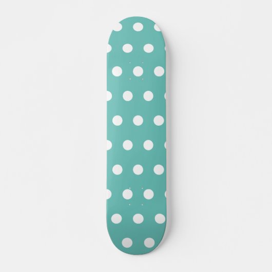 Polka Dot Skateboard (Aqua & Wit) (Voorkant)