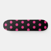 Polka Dot Skateboard (noir et rose néon) (Horz)
