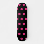 Polka Dot Skateboard (noir et rose néon) (Devant)