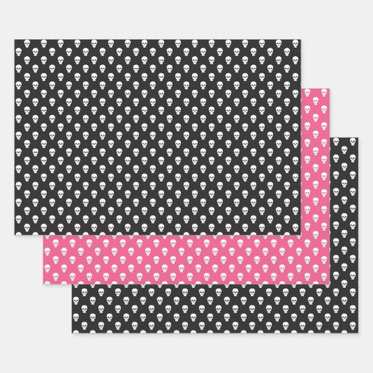 Polka Dot Skulls Wrapping Paper Set (Set)