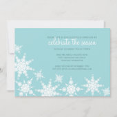 Polka Dot Snowflake Invitation Kaart (Voorkant)