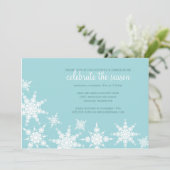 Polka Dot Snowflake Invitation Kaart (Staand voorkant)