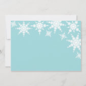 Polka Dot Snowflake Invitation Kaart (Achterkant)